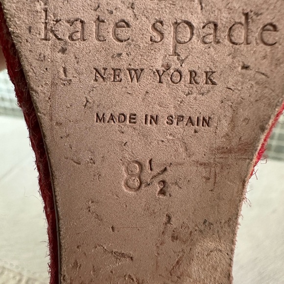 Red and Beige Wedge Sandals - Picture 5 of 6